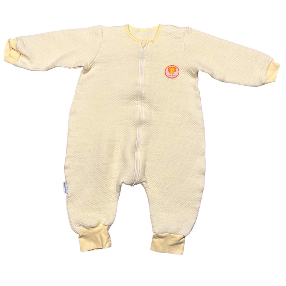 NWOT Zip Up Plush Footie Sleep Sack in Yellow with Lion Design for Infant